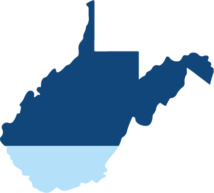 infographic that shows 20% of the state of West Virginia